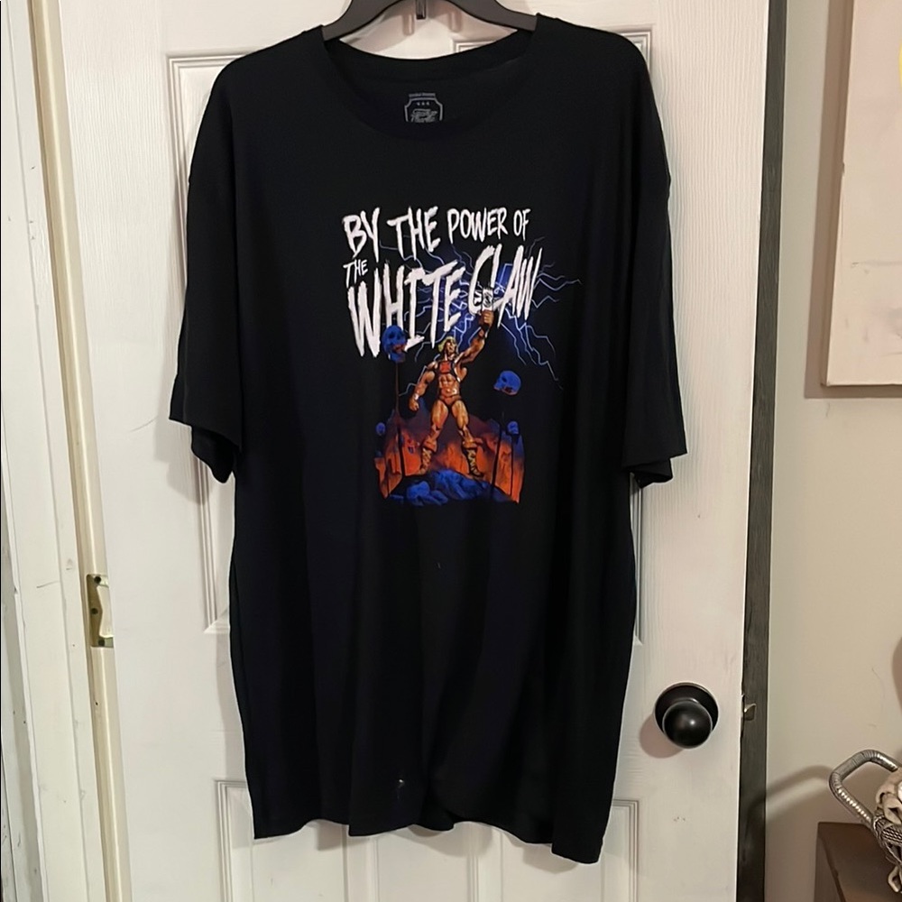 Men's TANGO CHARLIE "by the power of the white claw" Black Graphic T-Shirt. 3XL